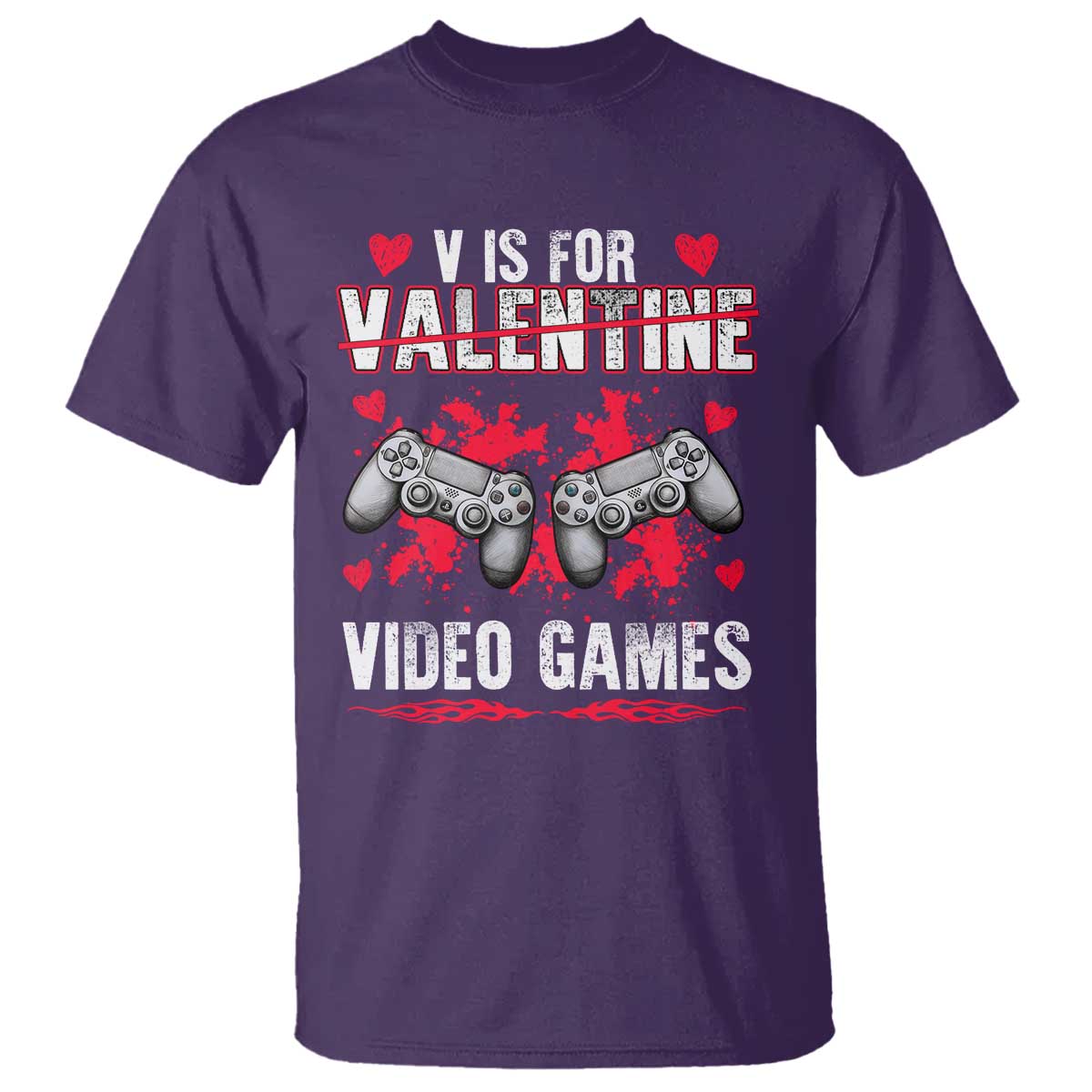 Funny Valentines Day Gamer T Shirt V Is For Video Games Toddler Boy Men Gift TS10 Purple Print Your Wear