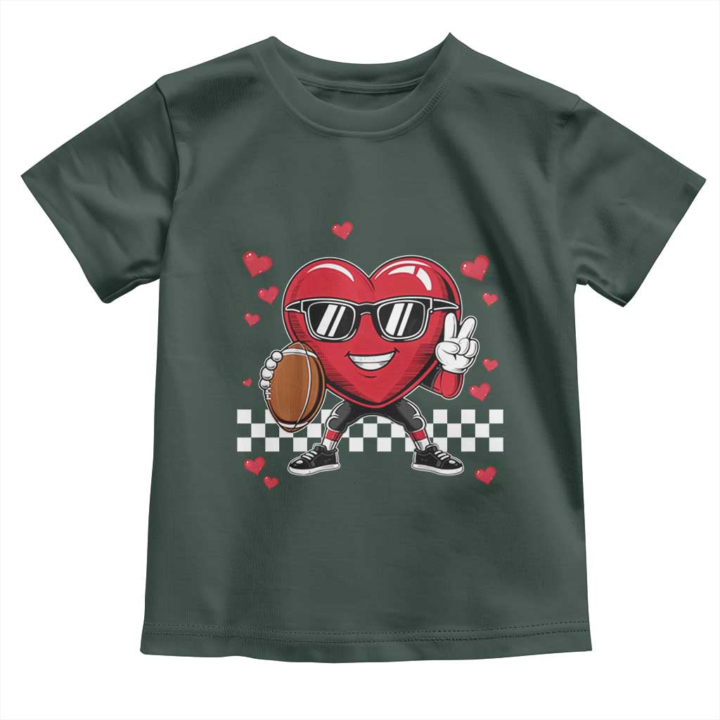 Funny Valentines Day Gamer Toddler T Shirt Gamer Heartbeat Video Games Gaming TS10 Dark Forest Green Print Your Wear