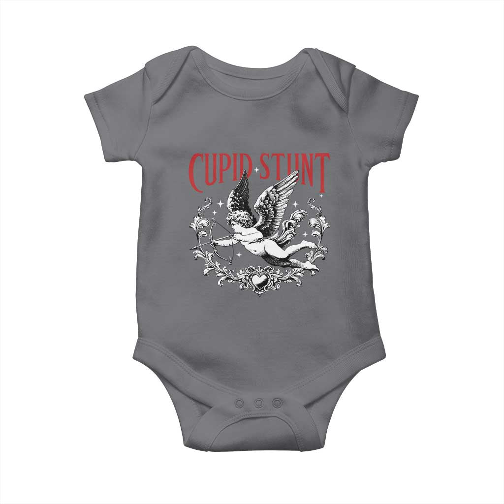 Valentines Party Retro Cupid Stunt Baby Onesie TS10 Charcoal Print Your Wear