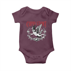 Valentines Party Retro Cupid Stunt Baby Onesie TS10 Maroon Print Your Wear