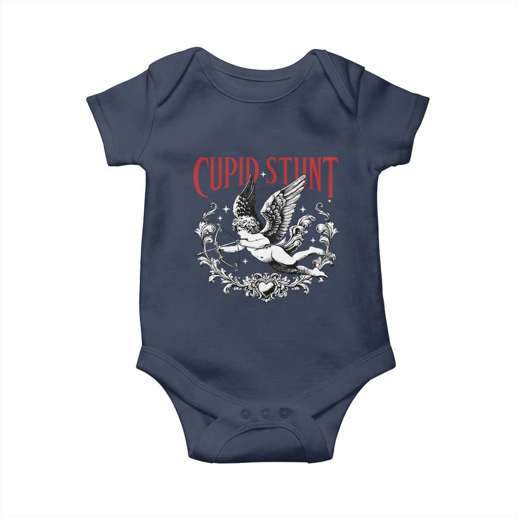 Valentines Party Retro Cupid Stunt Baby Onesie TS10 Navy Print Your Wear