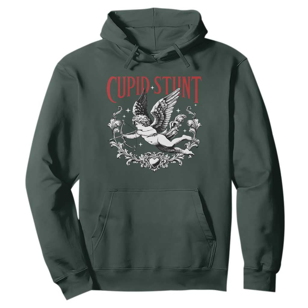 Valentines Party Retro Cupid Stunt Hoodie TS10 Dark Forest Green Print Your Wear