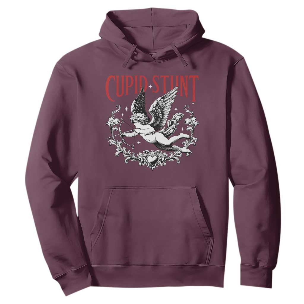 Valentines Party Retro Cupid Stunt Hoodie TS10 Maroon Print Your Wear