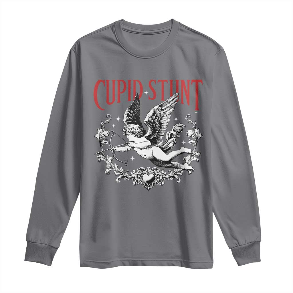 Valentines Party Retro Cupid Stunt Long Sleeve Shirt TS10 Charcoal Print Your Wear