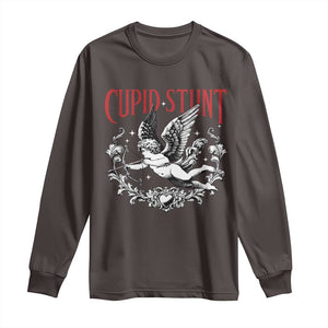 Valentines Party Retro Cupid Stunt Long Sleeve Shirt TS10 Dark Chocolate Print Your Wear