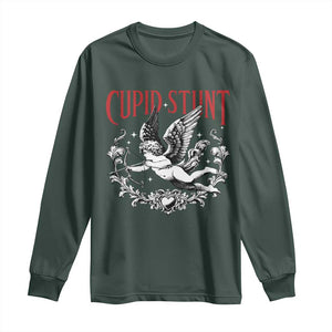 Valentines Party Retro Cupid Stunt Long Sleeve Shirt TS10 Dark Forest Green Print Your Wear