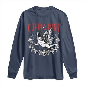 Valentines Party Retro Cupid Stunt Long Sleeve Shirt TS10 Navy Print Your Wear