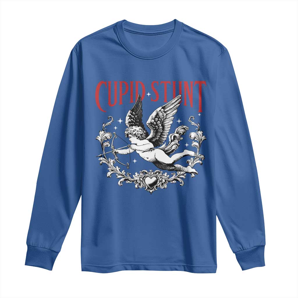 Valentines Party Retro Cupid Stunt Long Sleeve Shirt TS10 Royal Blue Print Your Wear