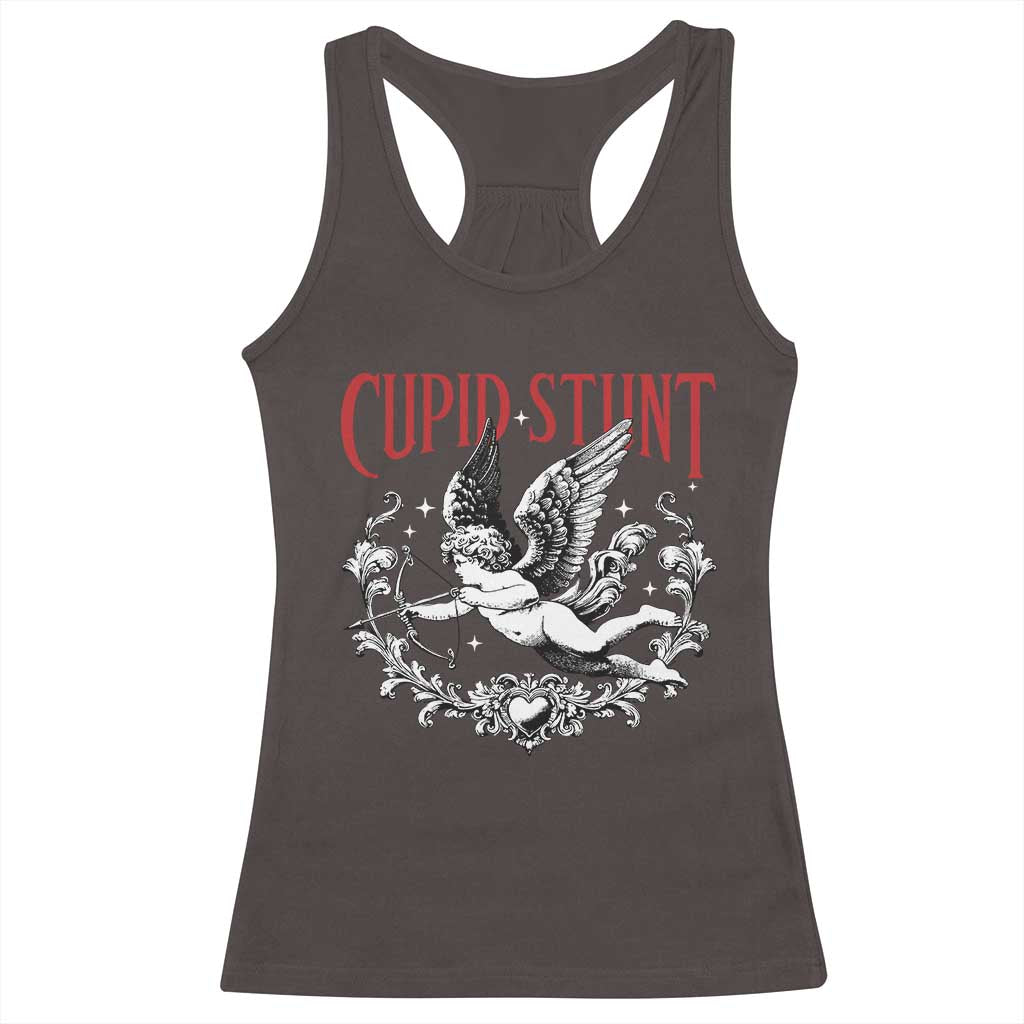 Valentines Party Retro Cupid Stunt Racerback Tank Top TS10 Dark Chocolate Print Your Wear