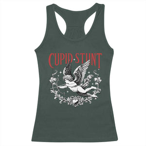 Valentines Party Retro Cupid Stunt Racerback Tank Top TS10 Dark Forest Green Print Your Wear