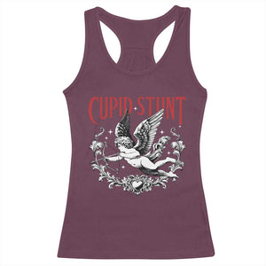 Valentines Party Retro Cupid Stunt Racerback Tank Top TS10 Maroon Print Your Wear