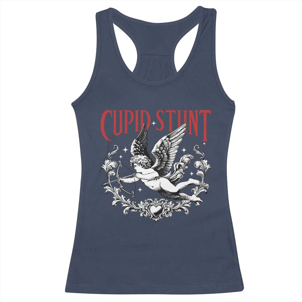 Valentines Party Retro Cupid Stunt Racerback Tank Top TS10 Navy Print Your Wear