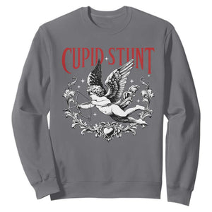 Valentines Party Retro Cupid Stunt Sweatshirt TS10 Charcoal Print Your Wear