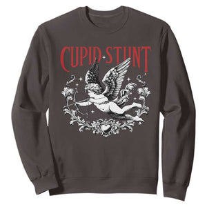 Valentines Party Retro Cupid Stunt Sweatshirt TS10 Dark Chocolate Print Your Wear