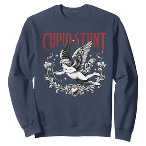 Valentines Party Retro Cupid Stunt Sweatshirt TS10 Navy Print Your Wear