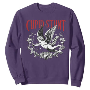 Valentines Party Retro Cupid Stunt Sweatshirt TS10 Purple Print Your Wear