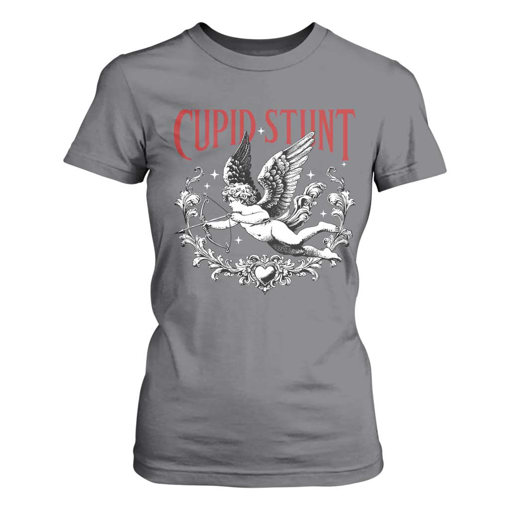 Valentines Party Retro Cupid Stunt T Shirt For Women TS10 Charcoal Print Your Wear