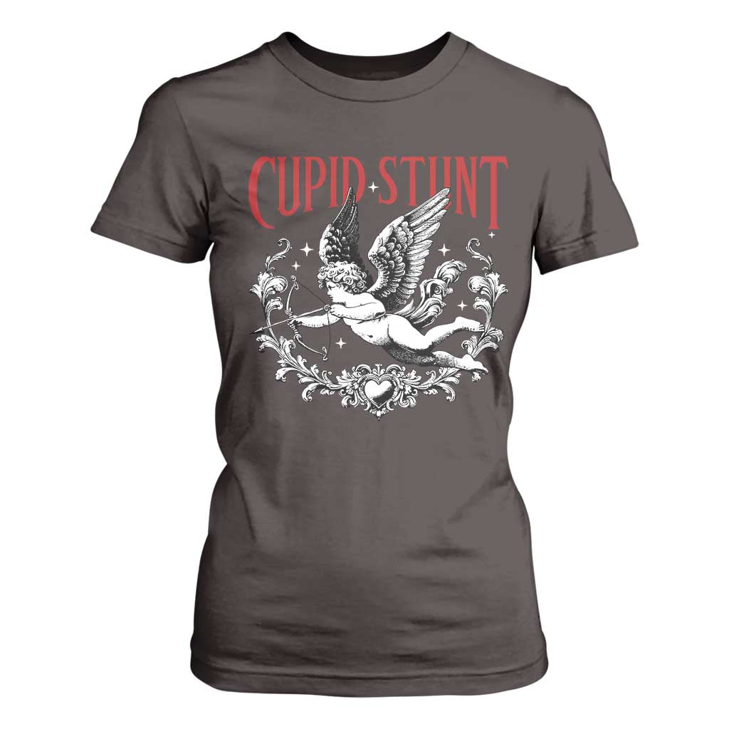 Valentines Party Retro Cupid Stunt T Shirt For Women TS10 Dark Chocolate Print Your Wear
