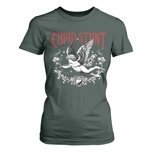 Valentines Party Retro Cupid Stunt T Shirt For Women TS10 Dark Forest Green Print Your Wear