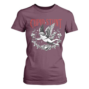 Valentines Party Retro Cupid Stunt T Shirt For Women TS10 Maroon Print Your Wear