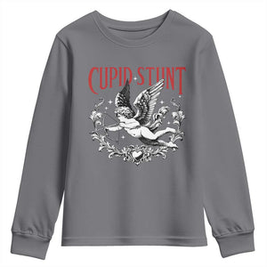 Valentines Party Retro Cupid Stunt Youth Sweatshirt TS10 Charcoal Print Your Wear