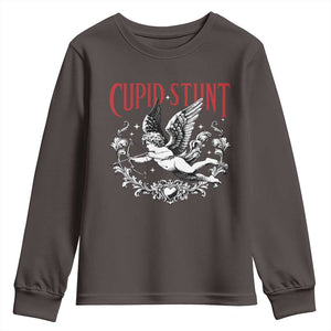 Valentines Party Retro Cupid Stunt Youth Sweatshirt TS10 Dark Chocolate Print Your Wear