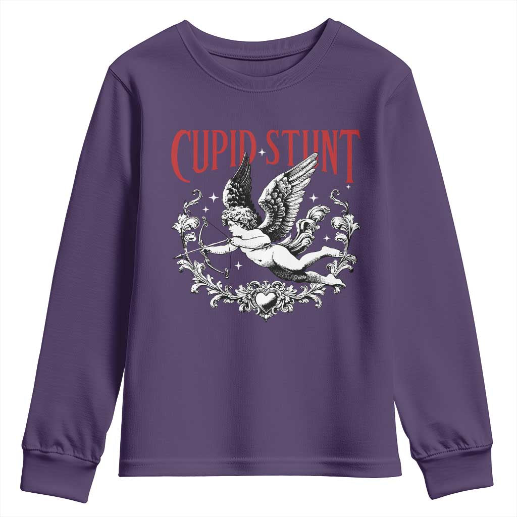 Valentines Party Retro Cupid Stunt Youth Sweatshirt TS10 Purple Print Your Wear