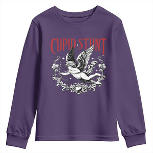 Valentines Party Retro Cupid Stunt Youth Sweatshirt TS10 Purple Print Your Wear