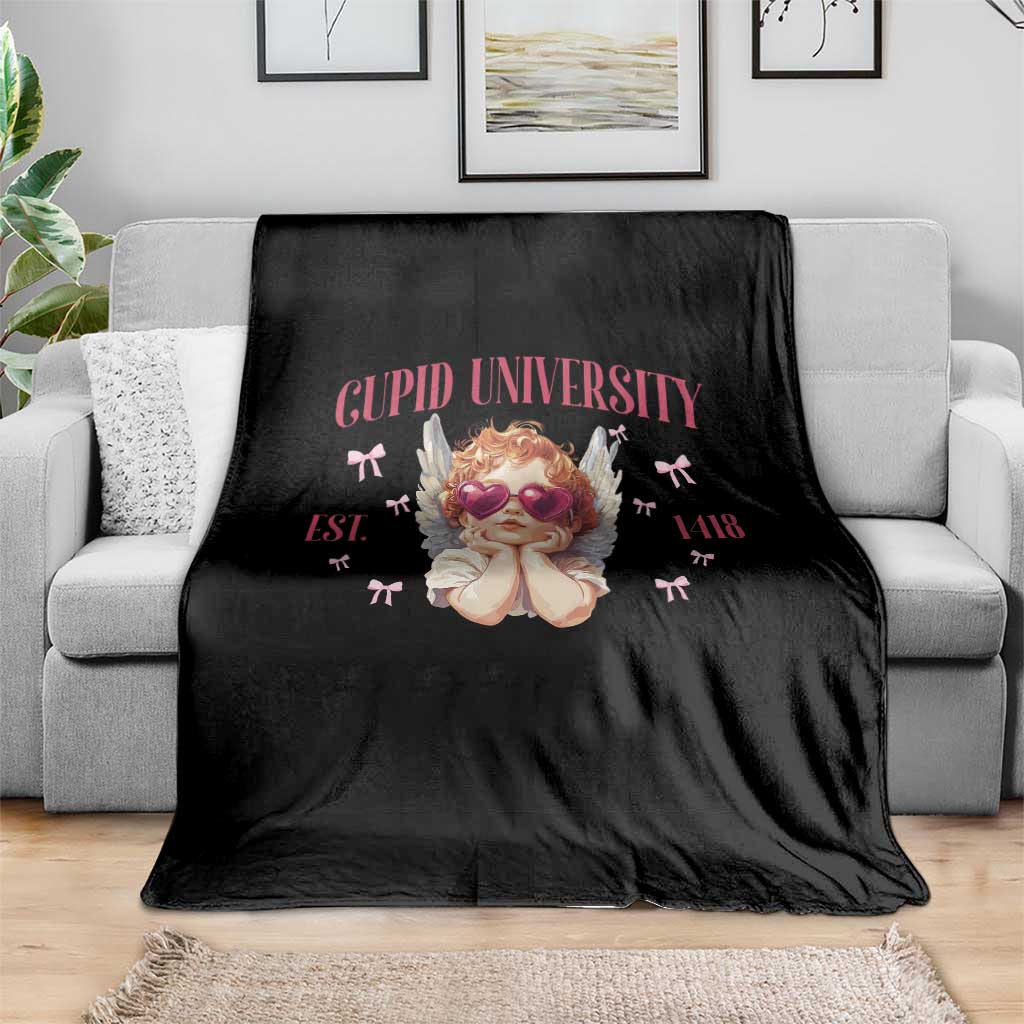 Cupid University Throw Blanket Cute Valentines Day Funny College TS10 Print Your Wear