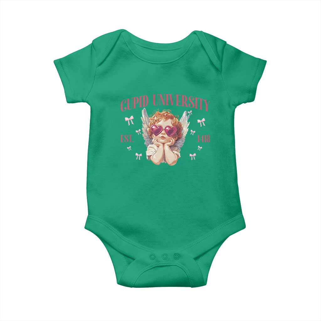 Cupid University Baby Onesie Cute Valentines Day Funny College TS10 Irish Green Print Your Wear