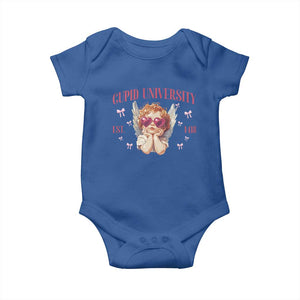 Cupid University Baby Onesie Cute Valentines Day Funny College TS10 Royal Blue Print Your Wear