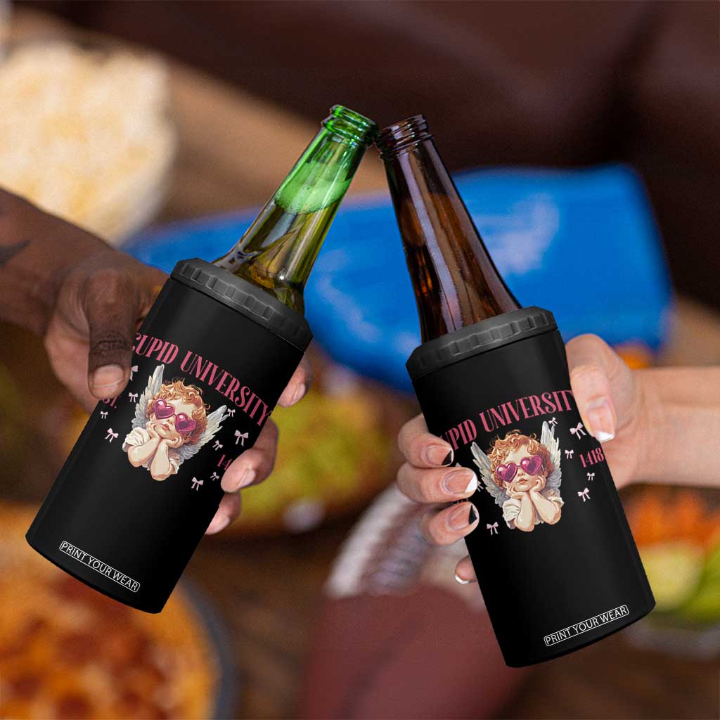 Cupid University 4 in 1 Can Cooler Tumbler Cute Valentines Day Funny College TS10 Print Your Wear