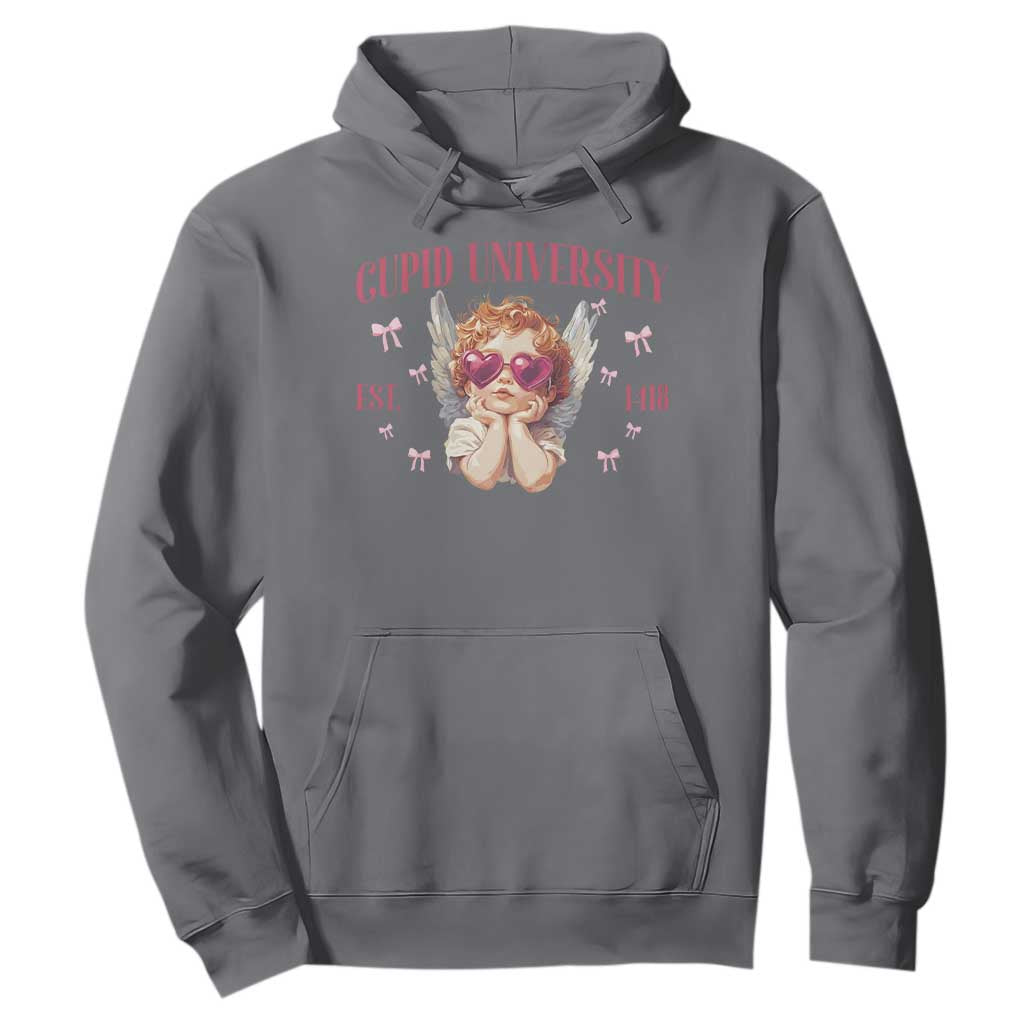 Cupid University Hoodie Cute Valentines Day Funny College TS10 Charcoal Print Your Wear