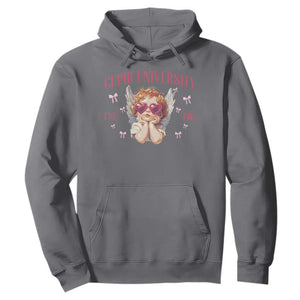 Cupid University Hoodie Cute Valentines Day Funny College TS10 Charcoal Print Your Wear