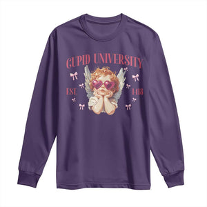 Cupid University Long Sleeve Shirt Cute Valentines Day Funny College TS10 Purple Print Your Wear