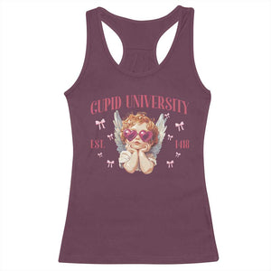 Cupid University Racerback Tank Top Cute Valentines Day Funny College TS10 Maroon Print Your Wear