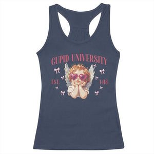 Cupid University Racerback Tank Top Cute Valentines Day Funny College TS10 Navy Print Your Wear
