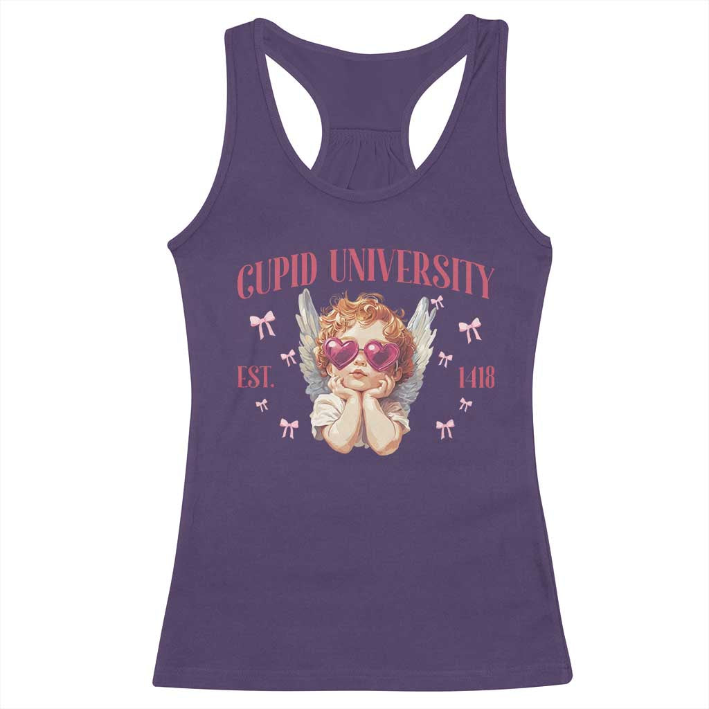 Cupid University Racerback Tank Top Cute Valentines Day Funny College TS10 Purple Print Your Wear