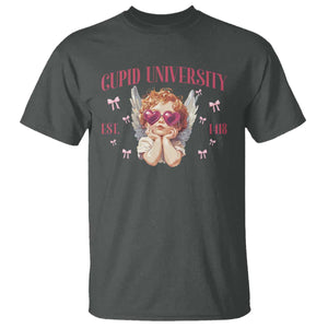 Cupid University T Shirt Cute Valentines Day Funny College TS10 Dark Heather Print Your Wear