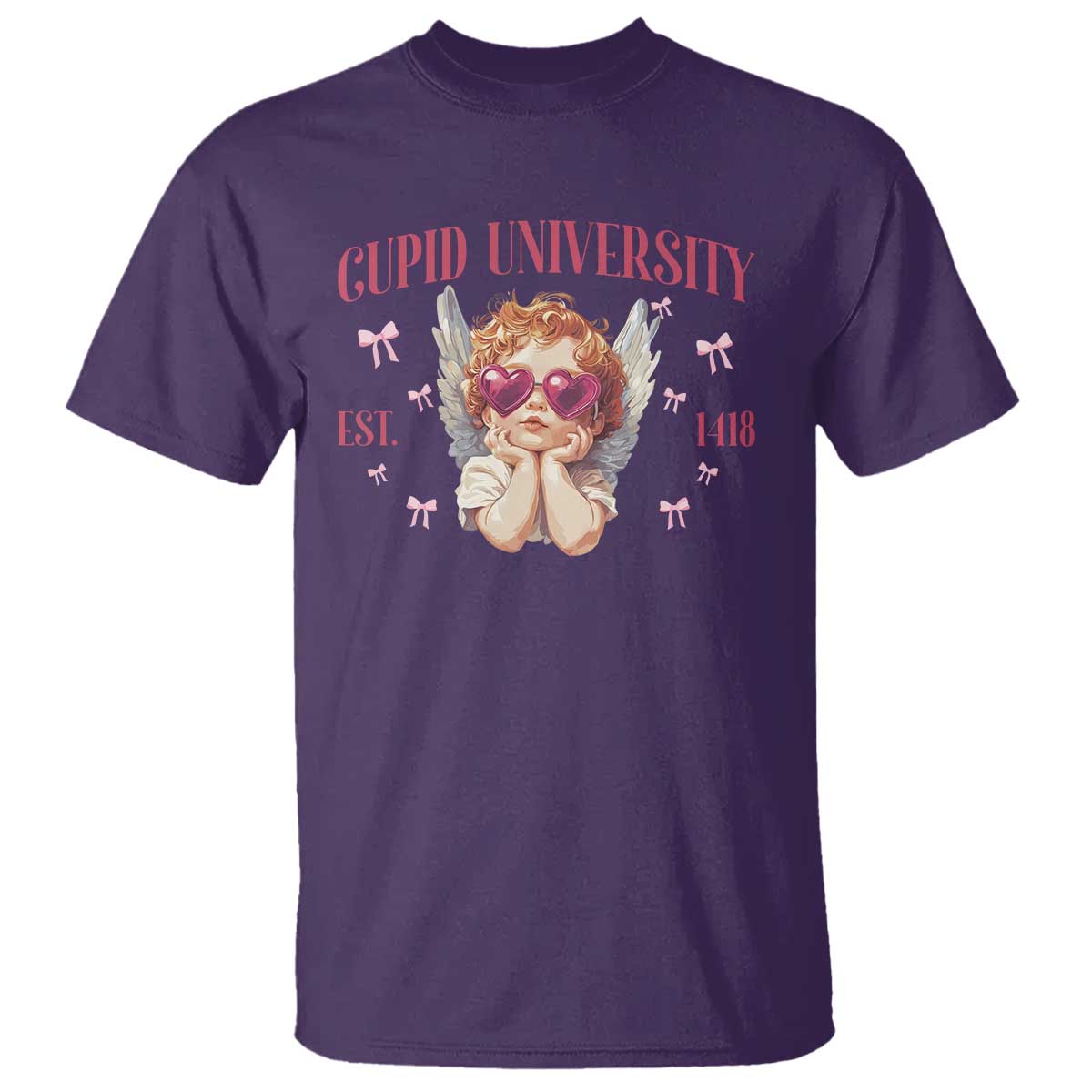 Cupid University T Shirt Cute Valentines Day Funny College TS10 Purple Print Your Wear