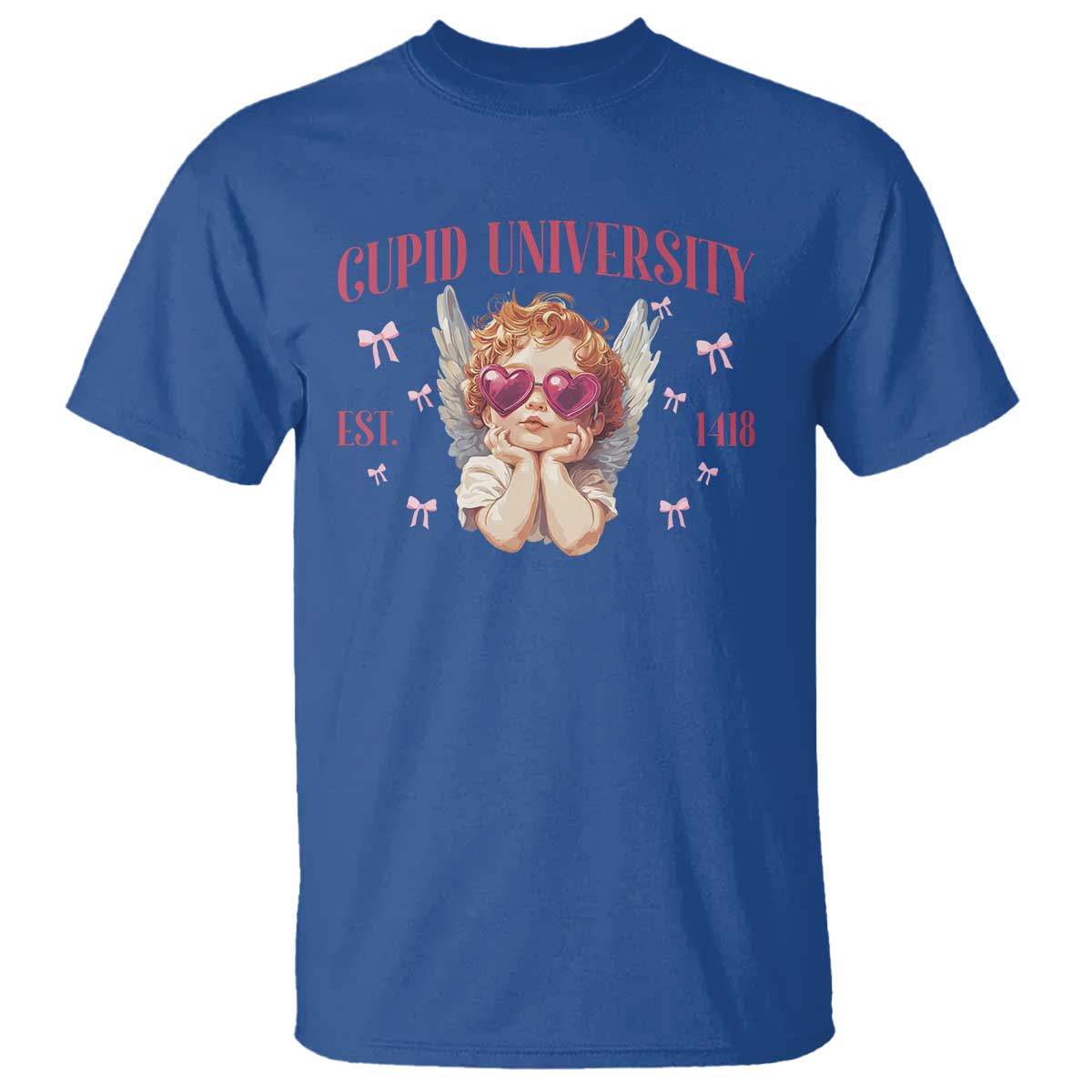Cupid University T Shirt Cute Valentines Day Funny College TS10 Royal Blue Print Your Wear