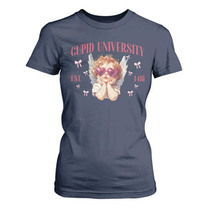 Cupid University T Shirt For Women Cute Valentines Day Funny College TS10 Navy Print Your Wear