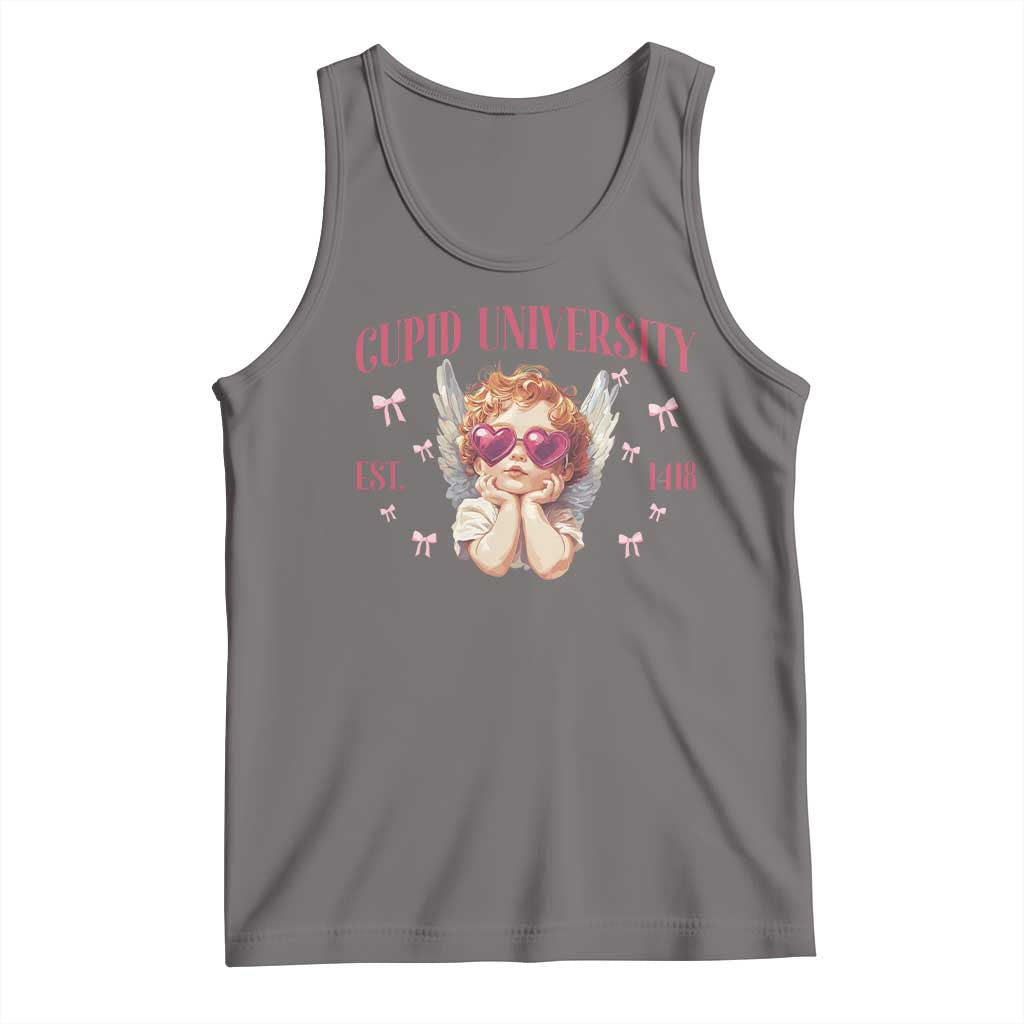 Cupid University Tank Top Cute Valentines Day Funny College TS10 Deep Heather Print Your Wear