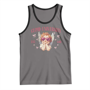 Cupid University Tank Top Cute Valentines Day Funny College TS10 Deep Heather Black Print Your Wear