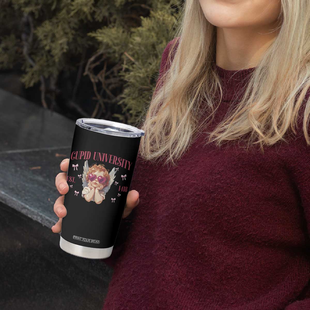 Cupid University Tumbler Cup Cute Valentines Day Funny College TS10 Print Your Wear