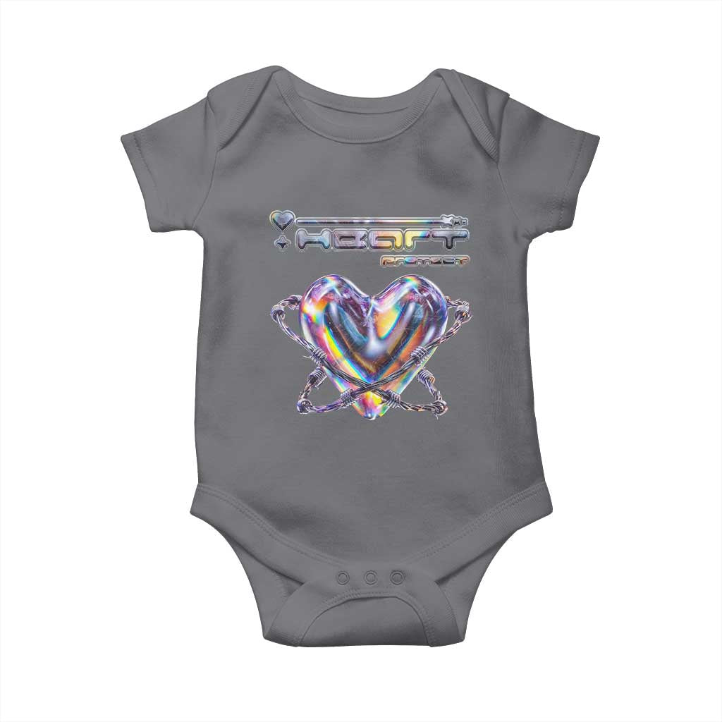Funny Anti Valentines Day Baby Onesie Heart Protect Anti Love Single Day TS10 Charcoal Print Your Wear