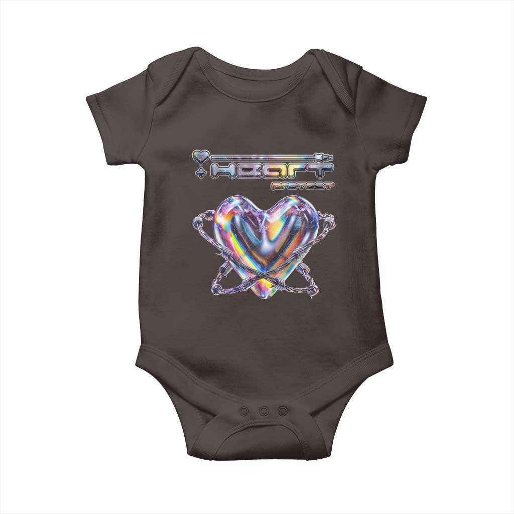 Funny Anti Valentines Day Baby Onesie Heart Protect Anti Love Single Day TS10 Dark Chocolate Print Your Wear