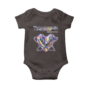 Funny Anti Valentines Day Baby Onesie Heart Protect Anti Love Single Day TS10 Dark Chocolate Print Your Wear
