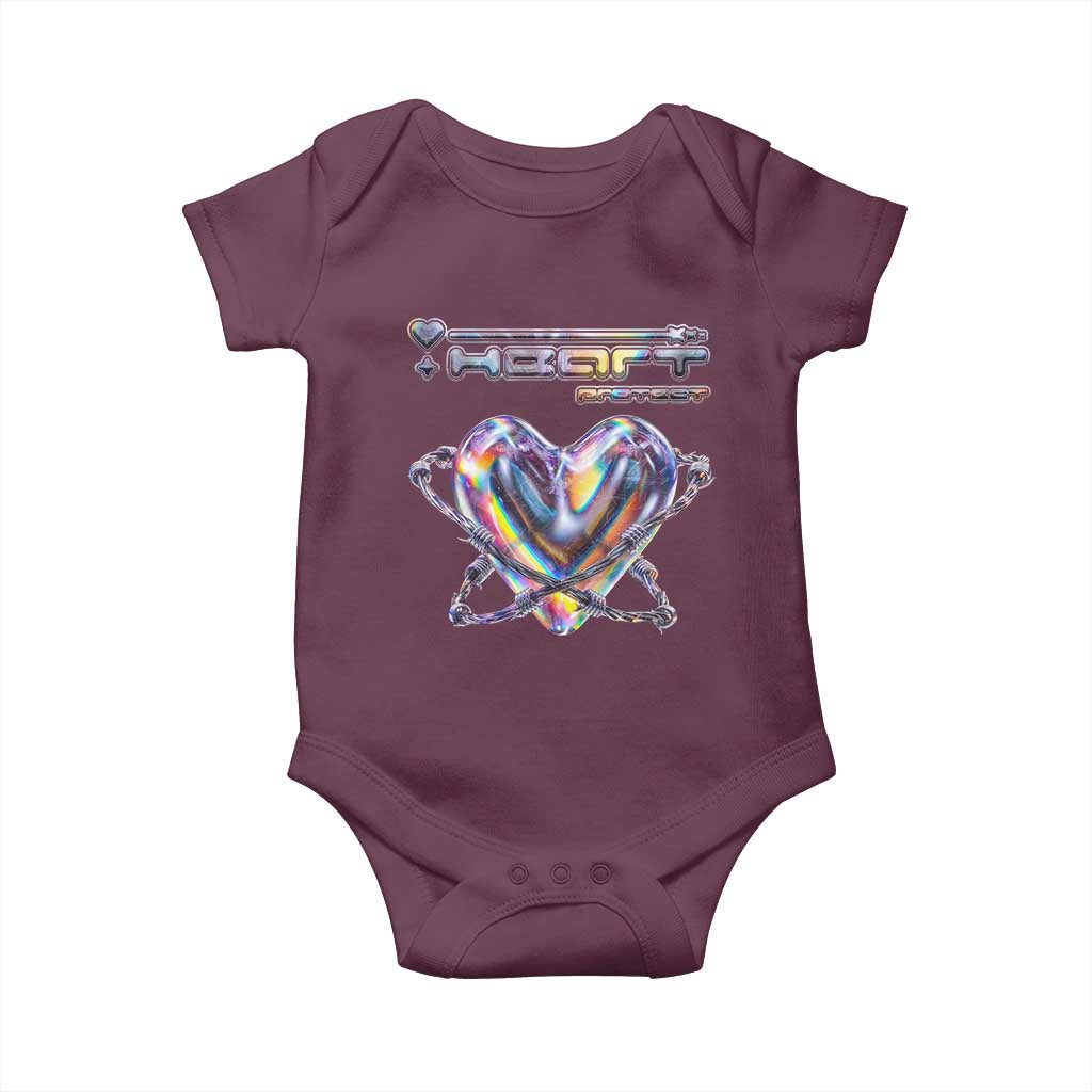 Funny Anti Valentines Day Baby Onesie Heart Protect Anti Love Single Day TS10 Maroon Print Your Wear