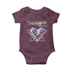 Funny Anti Valentines Day Baby Onesie Heart Protect Anti Love Single Day TS10 Maroon Print Your Wear